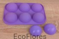 Forma, foremka silikonowa Półkule małe 6 sztuk na formie Ecoflores 1.jpg