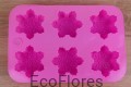 Forma, foremka silikonowa Śnieżynki 6 szt na formie Ecoflores 2.jpg