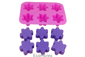 Forma, foremka  silikonowa Śnieżynki 6 szt na formie