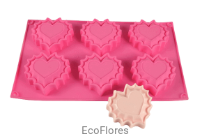 Forma, foremka  silikonowa Serce 6 szt. na formie