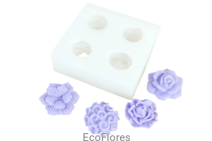 Forma silikonowa Kwiaty  mini 4 szt na formie