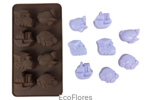 Forma silikonowa  ciuchcia, statek, samolot 8 szt na formie