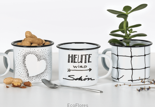 Naczynie, garnek emaliowany 300 ml + pisak