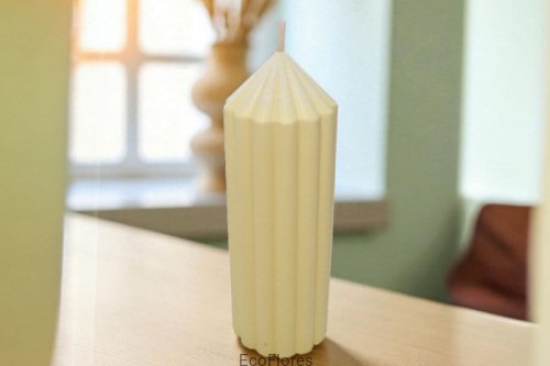 Forma Filar 2 Ecoflores  Produkty użyte do wykonania świecy Wosk Kerax pillar, barwnik do świec w płynie Ecoflores cytrynowy, esencja zapachowa Saint Tropez.jpg