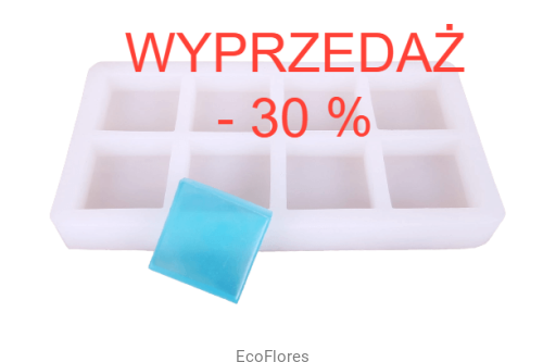 Forma silikonowa Kwadrat 8 szt na formie *