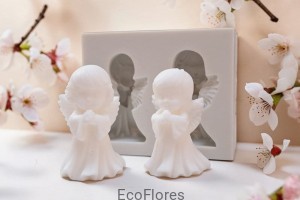 Forma silikonowa Komunia,  Aniołki chłopiec i dziewczynka