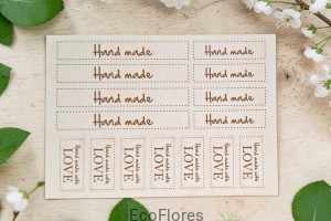 Naklejki Hand Made A5 wzór 3 Naklejka x 15