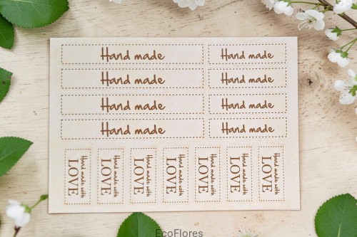 Naklejki Hand Made A5 wzór 3 Naklejka x 15