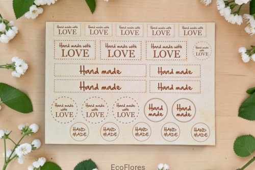 Naklejki Hand Made A4 Naklejka x 23