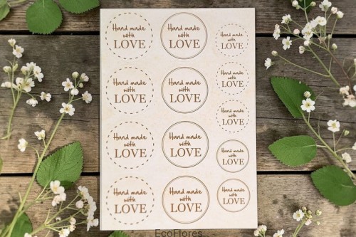 Naklejki Hand Made A5 wzór 2 Naklejka x 13
