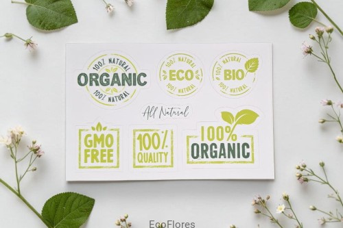Naklejki Etykiety wzór 8 Organic Naklejka x 7