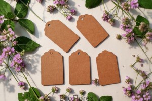 Etykieta, zawieszka na prezent  brązowa prostokąt  