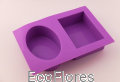 Forma, foremka silikonowa prostokąt + owal 3 Ecoflores