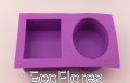 Forma, foremka silikonowa prostokąt + owal 2 Ecoflores