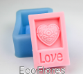 Forma, foremka silikonowa do mydła Serce Love trzecie Ecoflores