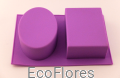 Forma, foremka silikonowa prostokąt + owal 1 Ecoflores