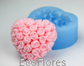 Forma, foremka silikonowa do mydła Serce różyczki 1 Ecoflores