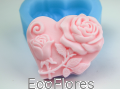 Forma, foremka silikonowa do mydła Róże w sercu 1 Ecoflores
